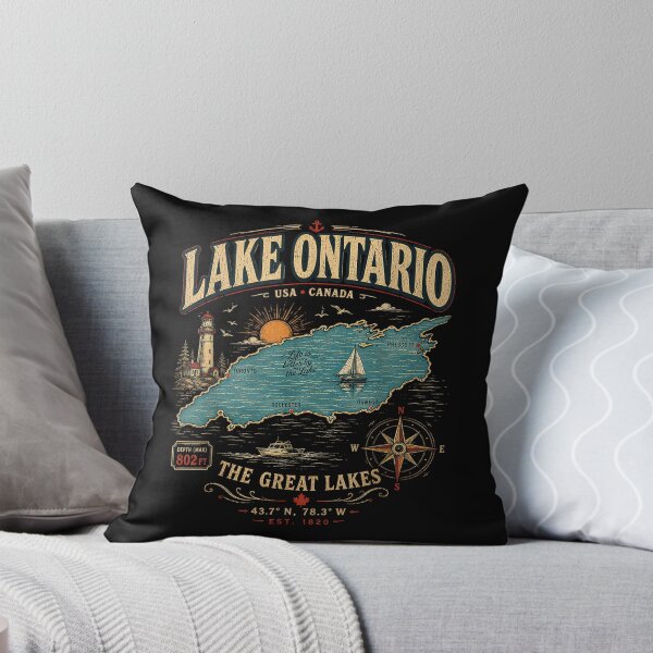 Item preview, Retro Style Vintage Lake Ontario designed and sold by Gargamal.