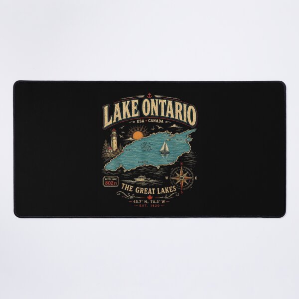 Item preview, Retro Style Vintage Lake Ontario designed and sold by Gargamal.