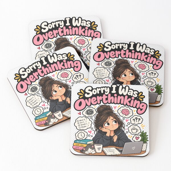 Item preview, Sorry I Was Overthinking – Funny Relatable Overthinker Sticker designed and sold by Pixel & Ponder.