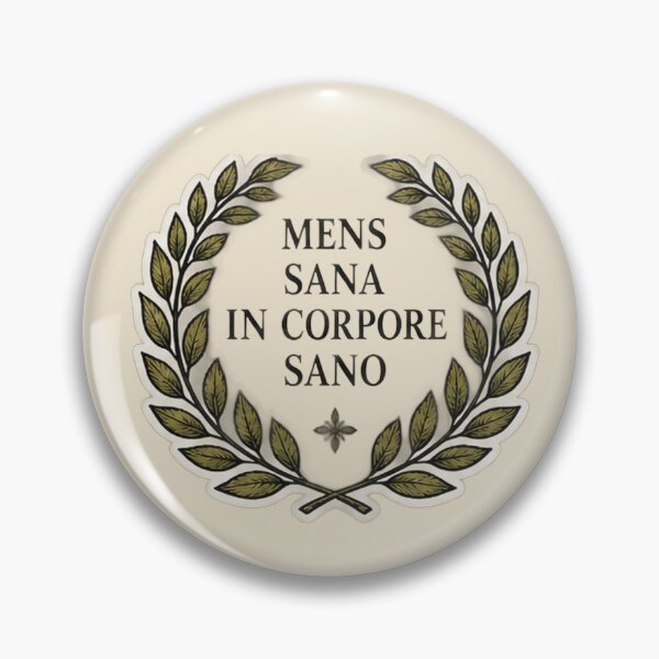 Item preview, Mens Sana In Corpore Sano Sticker | Healthy Mind Healthy Body Laurel Wreath Latin Quote designed and sold by MetaModel Editions.