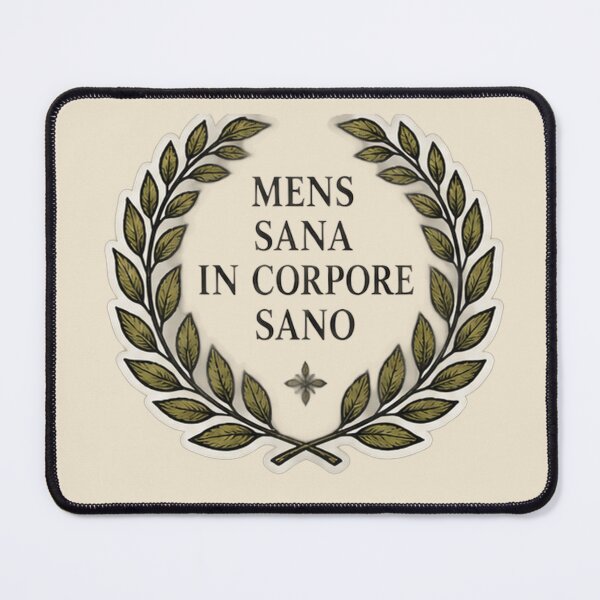 Item preview, Mens Sana In Corpore Sano Sticker | Healthy Mind Healthy Body Laurel Wreath Latin Quote designed and sold by MetaModel Editions.
