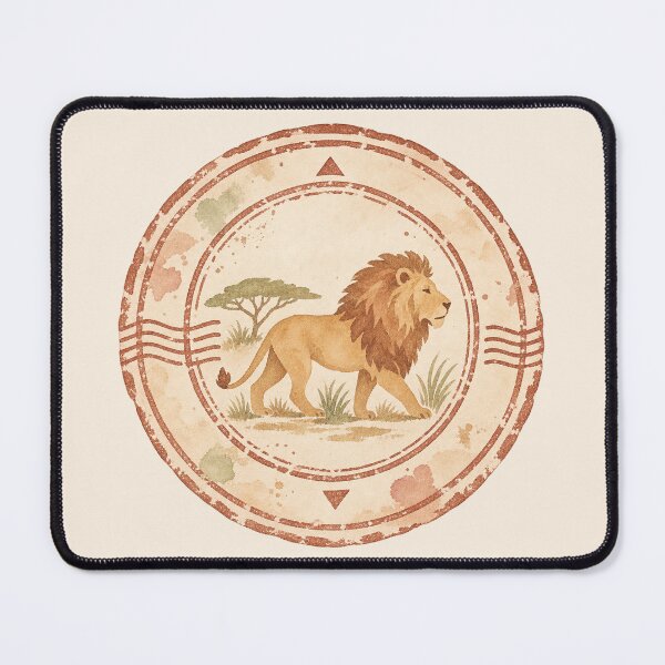 Item preview, African Lion Vintage Seal Stamp designed and sold by mycute-stickers.