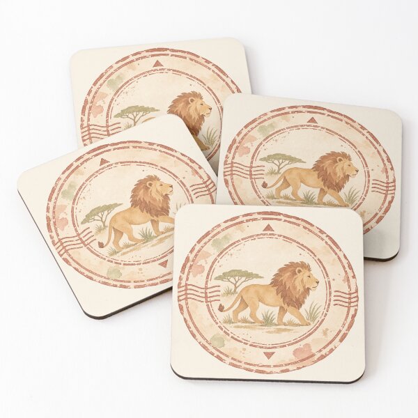 Item preview, African Lion Vintage Seal Stamp designed and sold by mycute-stickers.