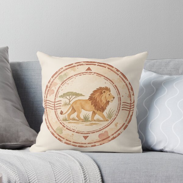 Item preview, African Lion Vintage Seal Stamp designed and sold by mycute-stickers.