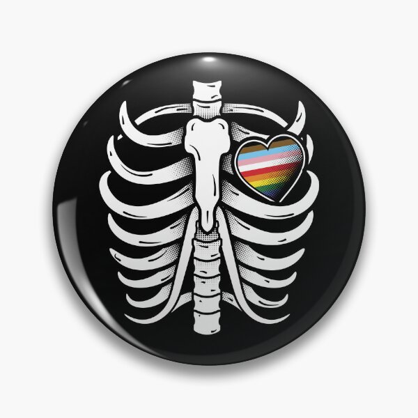 Item preview, Gay Christmas Rib cage with heart in progressive rainbow flag colors for Halloween designed and sold by Jdawnink.