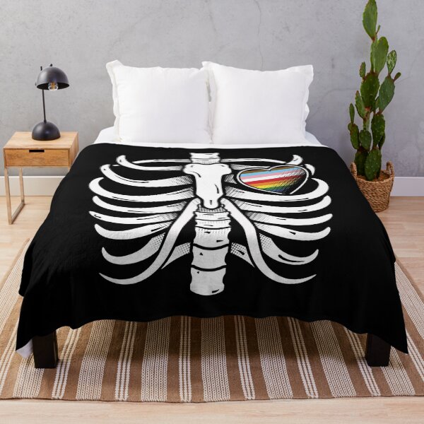 Item preview, Gay Christmas Rib cage with heart in progressive rainbow flag colors for Halloween designed and sold by Jdawnink.