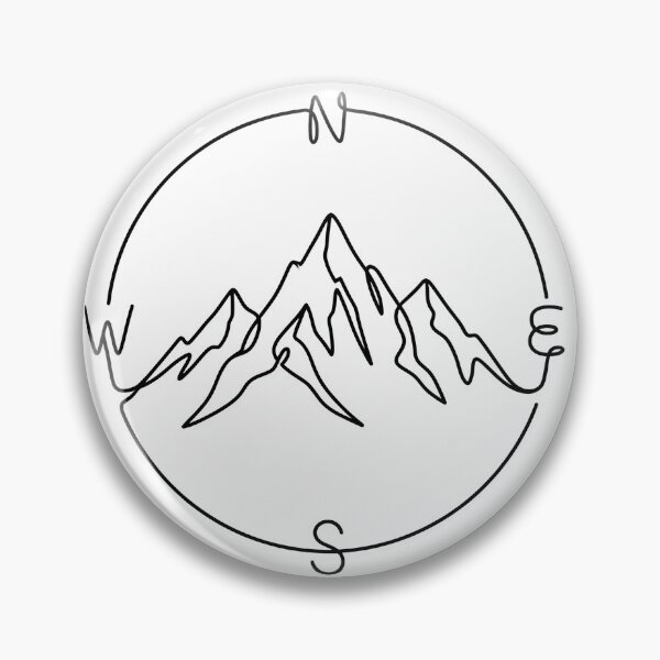 Item preview, Minimalist Mountain Compass Line Art Outdoor designed and sold by BrFrong.