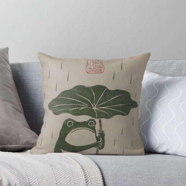 Item preview, Frog with Leaf Umbrella - Japanese Rainy Day Art designed and sold by artswag.
