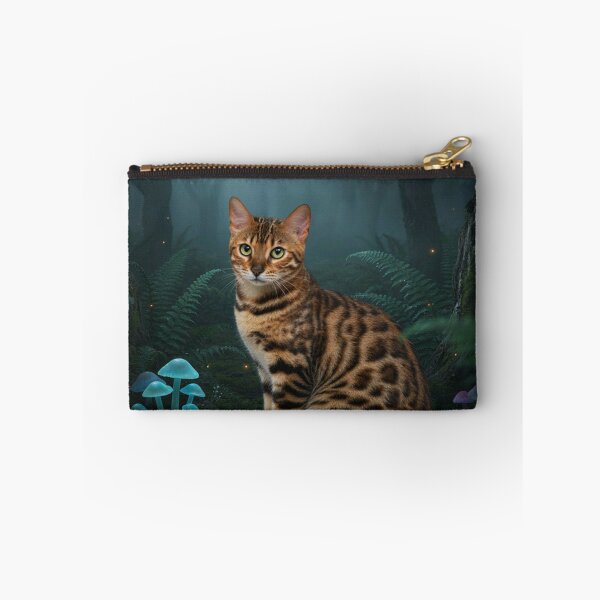 Item preview, Mystical Bengal Cat in an Enchanted Moonlit Forest designed and sold by JanjjaSoulInk.