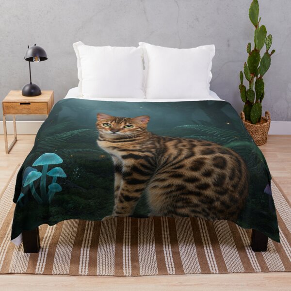 Item preview, Mystical Bengal Cat in an Enchanted Moonlit Forest designed and sold by JanjjaSoulInk.