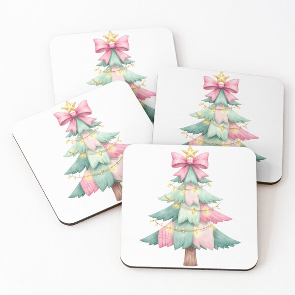 Item preview, Pastel Patchwork Christmas Tree with Bow – Cute Festive Holiday Design designed and sold by PeacefulD-signs.
