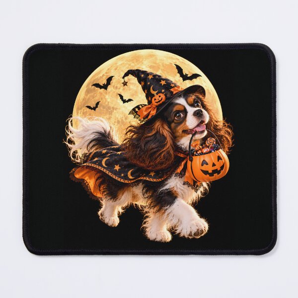 Item preview, Cavalier King Charles Spaniel Halloween Witch Dog Under Full Moon designed and sold by ManJiangHong.