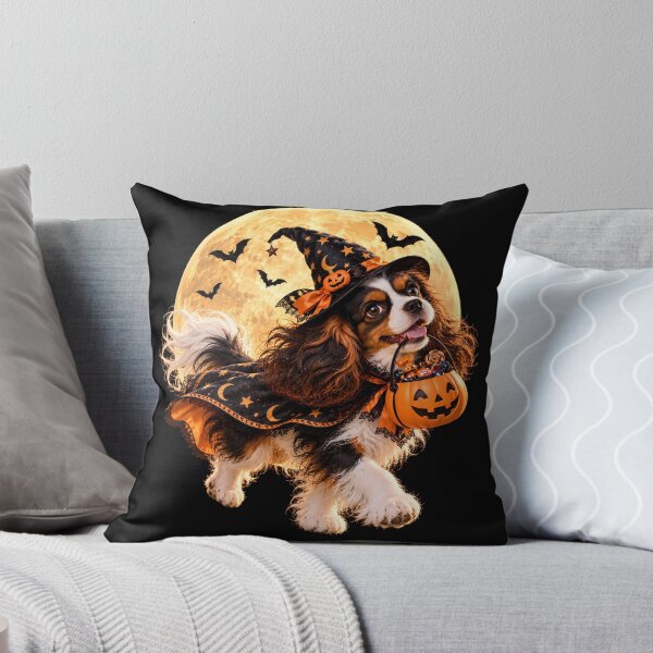 Item preview, Cavalier King Charles Spaniel Halloween Witch Dog Under Full Moon designed and sold by ManJiangHong.