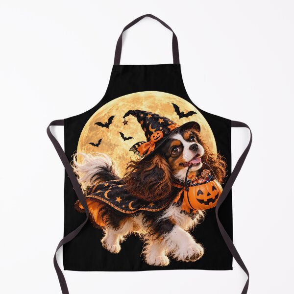 Item preview, Cavalier King Charles Spaniel Halloween Witch Dog Under Full Moon designed and sold by ManJiangHong.