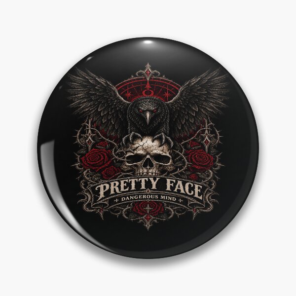 Item preview, Pretty Face Dangerous Mind – Gothic Raven Skull Dark Fantasy designed and sold by TheInkRaven.