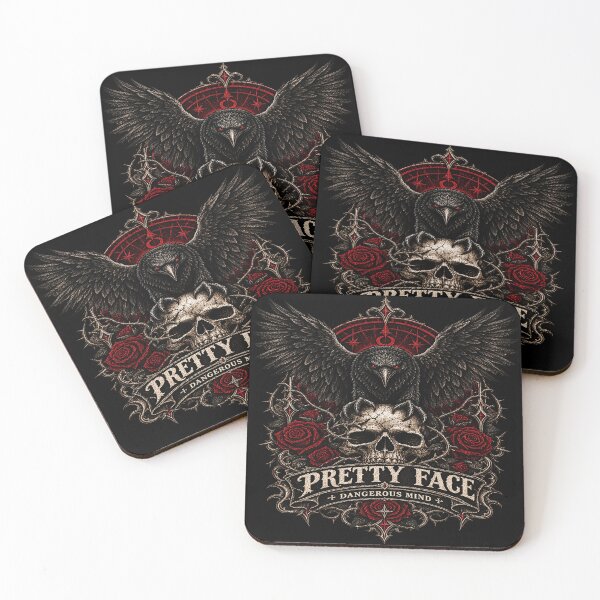 Item preview, Pretty Face Dangerous Mind – Gothic Raven Skull Dark Fantasy designed and sold by TheInkRaven.