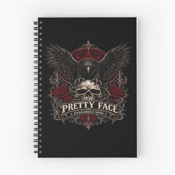 Item preview, Pretty Face Dangerous Mind – Gothic Raven Skull Dark Fantasy designed and sold by TheInkRaven.