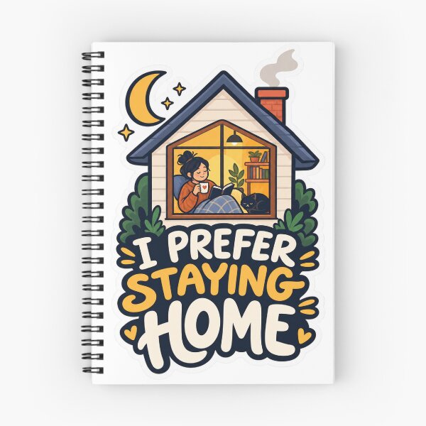 Item preview, I Prefer Staying Home Introvert Homebody Humor Sticker designed and sold by Pixel & Ponder.