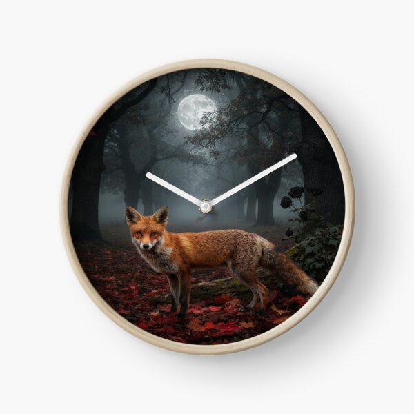 Item preview, Red Fox in a Dark Moonlit Gothic Forest designed and sold by JanjjaSoulInk.