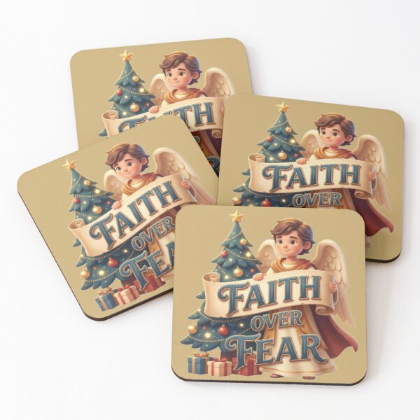 Item preview, Faith Over Fear Christmas Angel Boy - Christian Holiday Design designed and sold by Heart Hope Shop.