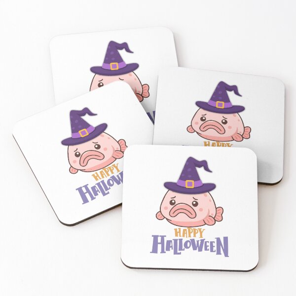 Item preview, Cute Sad Blobfish Witch Happy Halloween designed and sold by Inka Moon Design.