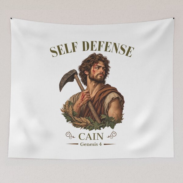 Item preview, Cain Self Defense Genesis 4 - Funny Dark Biblical Humor Christian Art designed and sold by Neurospicy Trolls.