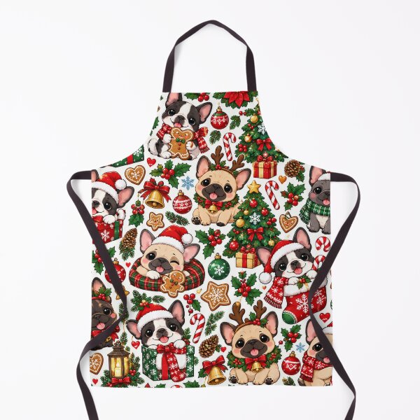 Item preview, Cute Christmas French Bulldog Pattern – Festive Frenchies designed and sold by Flower Magic .