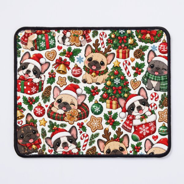 Item preview, Cute Christmas French Bulldog Pattern – Festive Frenchies designed and sold by Flower Magic .