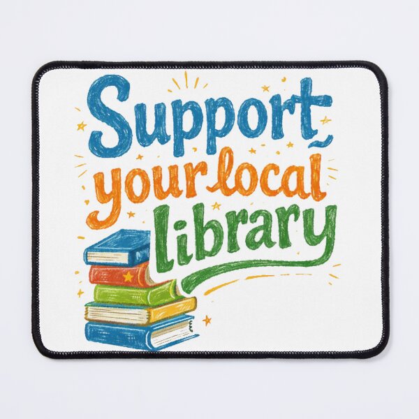 Item preview, Support Your Local Library Delicate Sketch Book With Retro Crayon Touches of Colors designed and sold by sadedream.