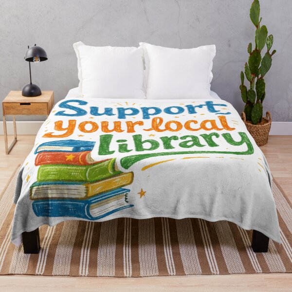 Item preview, Support Your Local Library Delicate Sketch Book With Retro Crayon Touches of Colors designed and sold by sadedream.