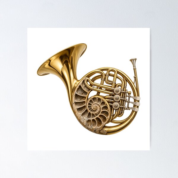 Item preview, Fossil Ammonite French Horn Art designed and sold by GraffiCity.