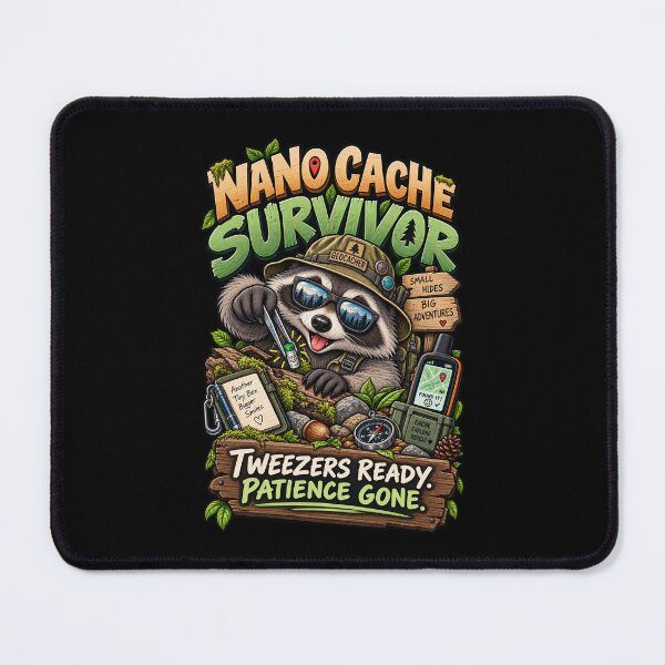 Item preview, Nano Cache Survivor Funny Geocaching Raccoon designed and sold by Ridaelb.