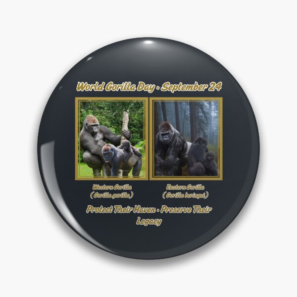 Item preview, World Gorilla Day Sept 24th 2026 Conservation Art designed and sold by Nightshade Pixie Creations.