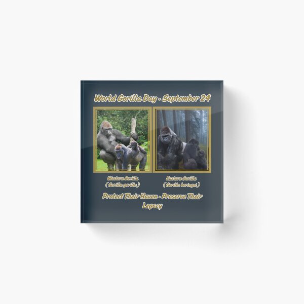 Item preview, World Gorilla Day Sept 24th 2026 Conservation Art designed and sold by Nightshade Pixie Creations.
