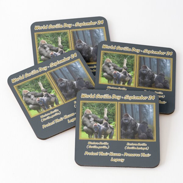Item preview, World Gorilla Day Sept 24th 2026 Conservation Art designed and sold by Nightshade Pixie Creations.
