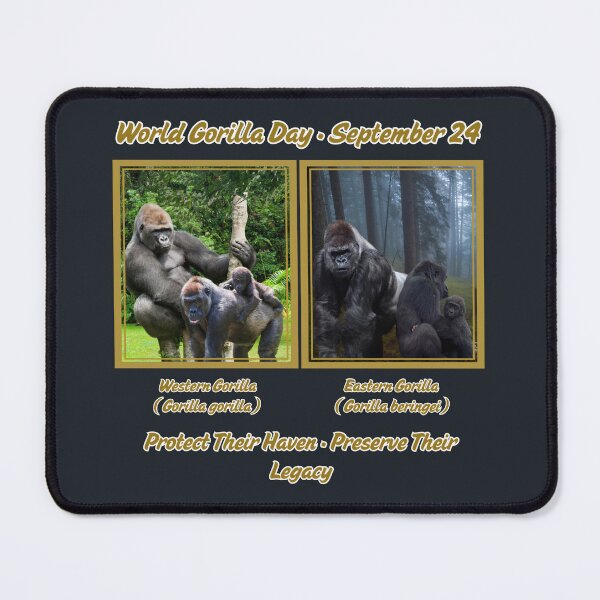 Item preview, World Gorilla Day Sept 24th 2026 Conservation Art designed and sold by Nightshade Pixie Creations.