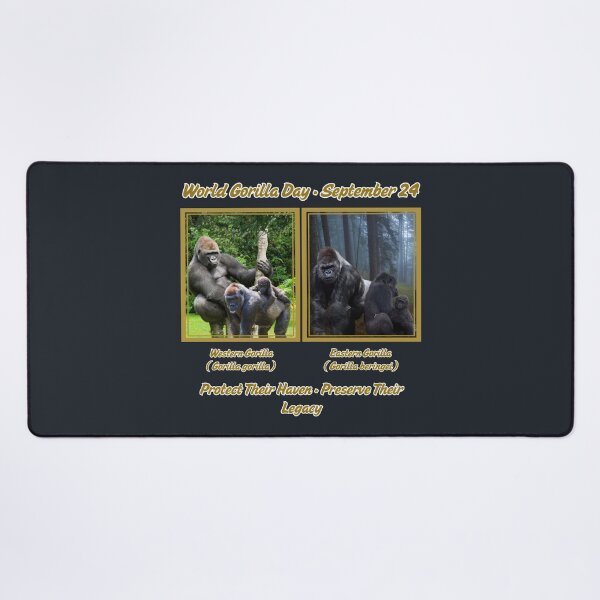 Item preview, World Gorilla Day Sept 24th 2026 Conservation Art designed and sold by Nightshade Pixie Creations.