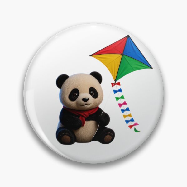 Item preview, Cute Panda with Colorful Kite - Whimsical Kawaii Animal Art designed and sold by Breezes-of-Ida.