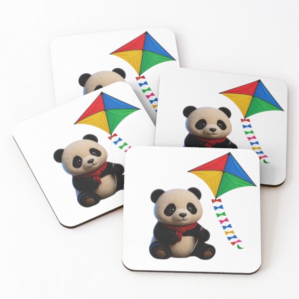 Item preview, Cute Panda with Colorful Kite - Whimsical Kawaii Animal Art designed and sold by Breezes-of-Ida.
