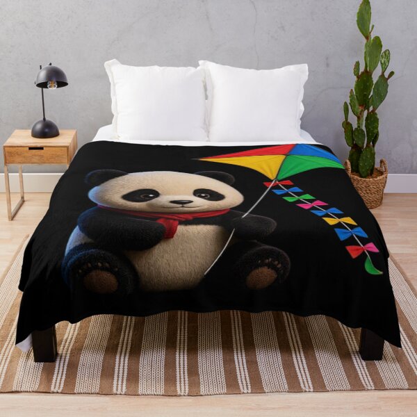Item preview, Cute Panda with Colorful Kite - Whimsical Kawaii Animal Art designed and sold by Breezes-of-Ida.