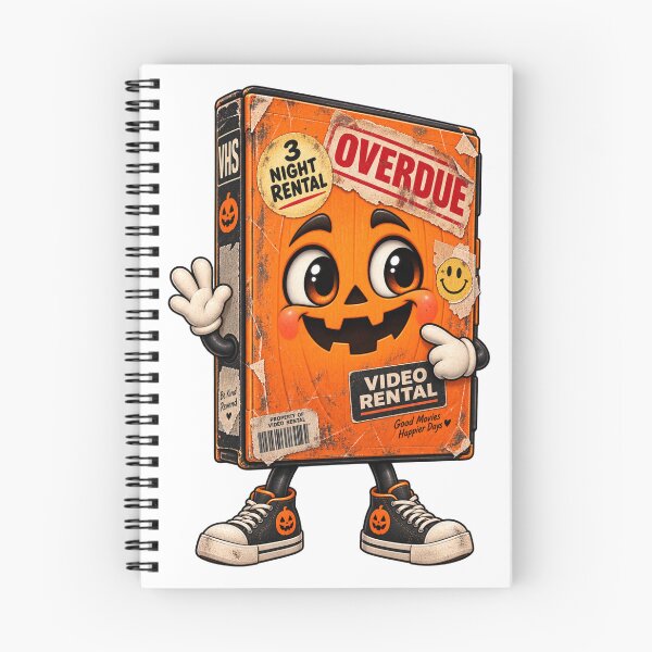 Item preview, Overdue VHS Rental – Retro Halloween Pumpkin Character designed and sold by The Cutting Room.
