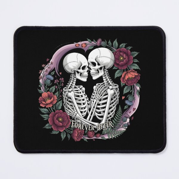 Item preview, Forever After - Skeleton Couple Gothic Romance Floral Sticker designed and sold by stylishsketcher.