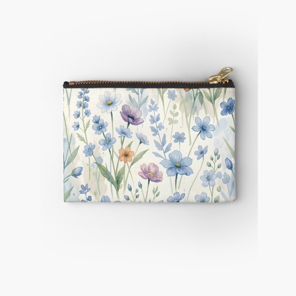 Item preview, Delicate Pastel Meadow Blue Watercolor Wildflowers Floral Pattern designed and sold by ZHD Home Decor - Apparel - Accessories.