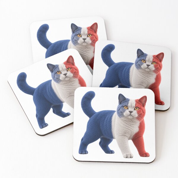 Item preview, French Flag Cat Tricolor Patriotic Art designed and sold by ROVVI.