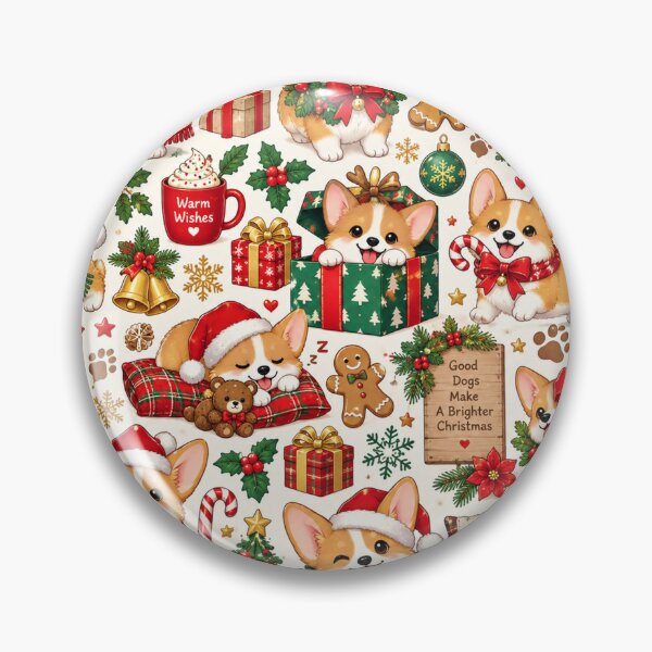 Item preview, Cute Christmas Corgi Pattern – Festive Holiday Corgis designed and sold by Flower Magic .