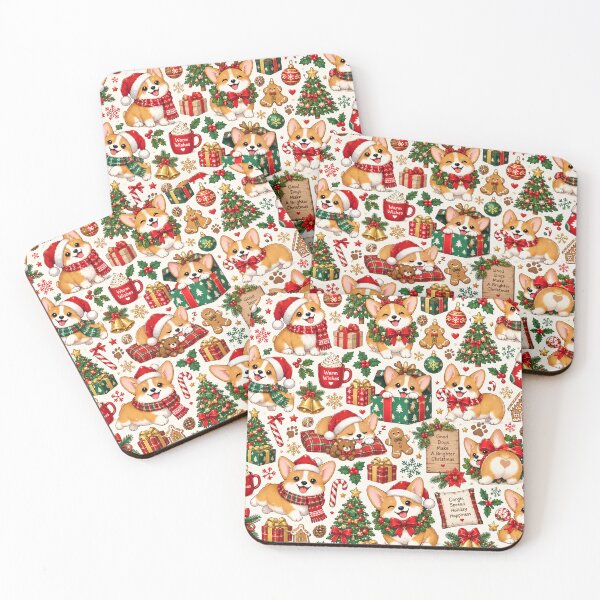 Item preview, Cute Christmas Corgi Pattern – Festive Holiday Corgis designed and sold by Flower Magic .