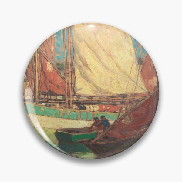 Item preview, Tuna Boats in the harbor nautical maritime landscape painting print by Edgar Alwin Payne designed and sold by Jéanpaul  Ferro.