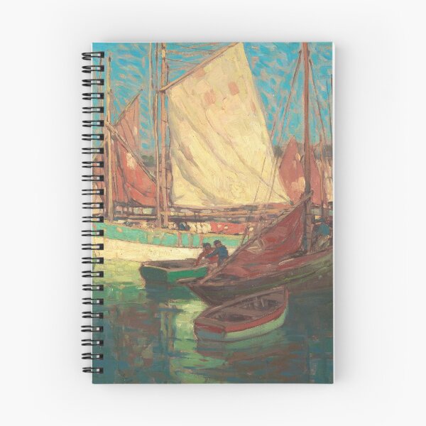 Item preview, Tuna Boats in the harbor nautical maritime landscape painting print by Edgar Alwin Payne designed and sold by Jéanpaul  Ferro.