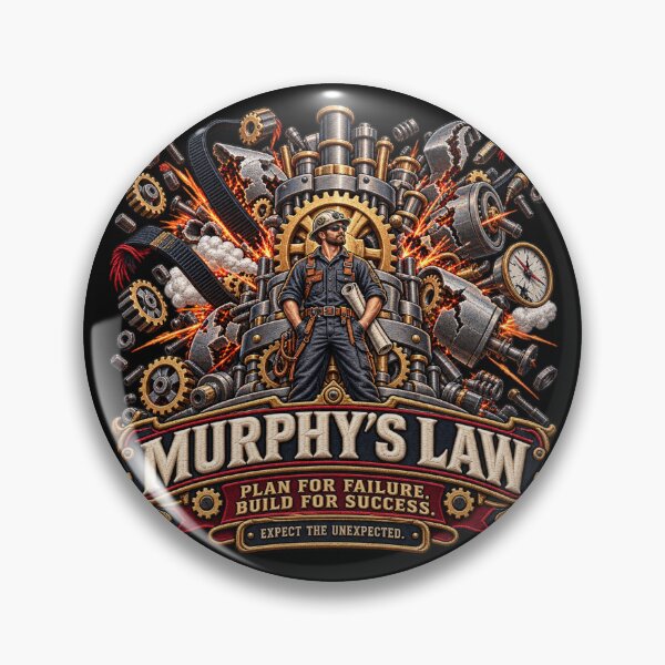 Item preview, Murphy’s Law Engineer Embroidered Industrial Steampunk Design designed and sold by Emoji Emblems.