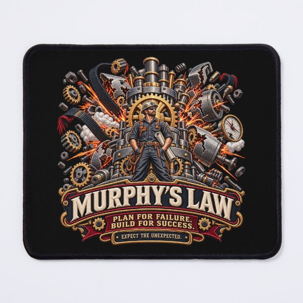 Item preview, Murphy’s Law Engineer Embroidered Industrial Steampunk Design designed and sold by Emoji Emblems.
